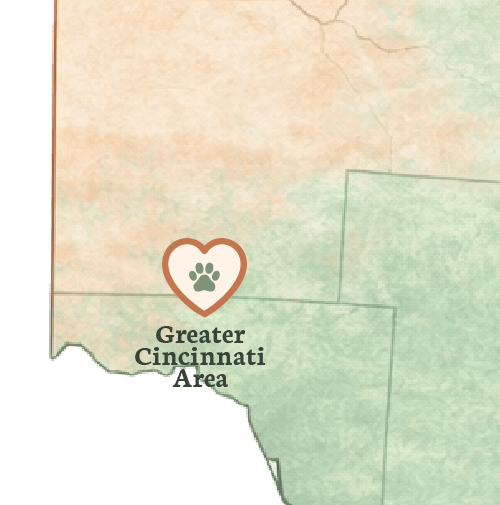 map of Ohio centered on the Greater Cincinnati Area